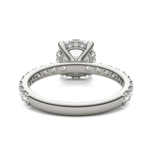 Round Custom Hidden Halo Bold 3/4 Eternity Engagement Ring Setting